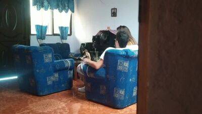 My step sister thinks no one is home and she fucks her boyfriend in the living room. I'll show the video to our parents on freefilmz.com
