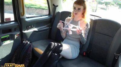 Skinny ginger Azura Alii fucks in the taxi on freefilmz.com