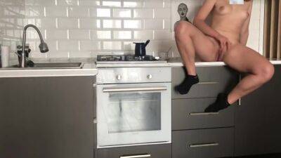 Single Wife Masturbates In The Kitchen While Her Husband Is Not At Home on freefilmz.com