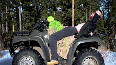 Biker Fucks Plush Toy While On Atv Four Wheeler In The Wilderness on freefilmz.com