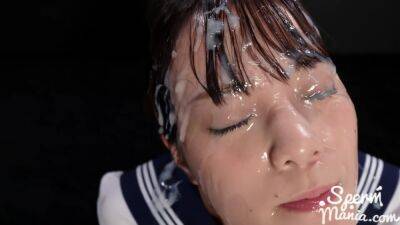 Aya Komatsus Sticky Bukkake Facial on freefilmz.com