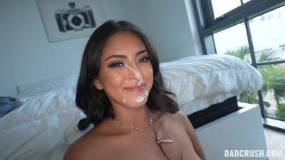 Amazing facial for the young Latina after such excellent home POV on freefilmz.com