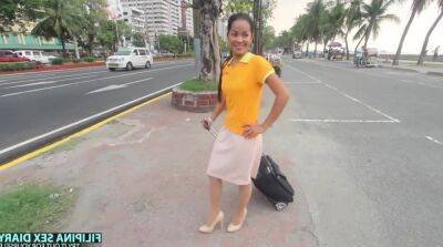 Cute Filipina flight attendant gets picked up outdoors and fucked well on freefilmz.com