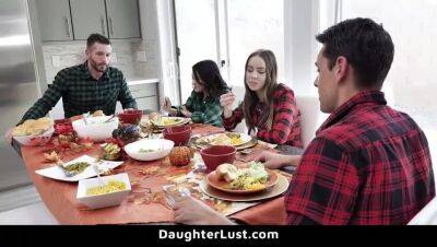 Stepdaughters Fuck Each Other's Stepfathers on Thanksgiving Day - DaughterLust on freefilmz.com