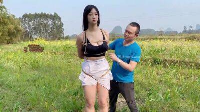 Chinese Bondage - Bound And Walk In Field - China on freefilmz.com