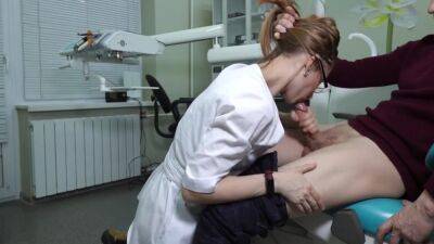 A Ukrainian Doctor With Glasses Grabs The Patients Cock And Began To Greedily Give Him A Blowjob - Ukraine on freefilmz.com