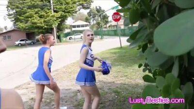 Sexy cheerleaders sucking trainers fat dick on freefilmz.com