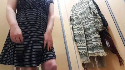 Masturbating with dildo in public dressing room on freefilmz.com