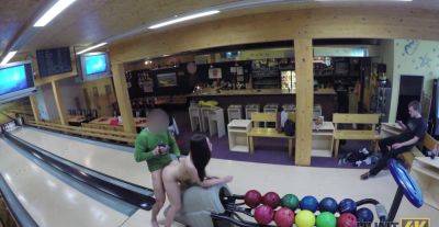Aroused amateur babe fucked at the bowling alley without knowing she is being filmed - Czech Republic on freefilmz.com