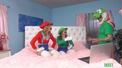 Mario Bros role play perversions lead teen sluts to insane sex on freefilmz.com