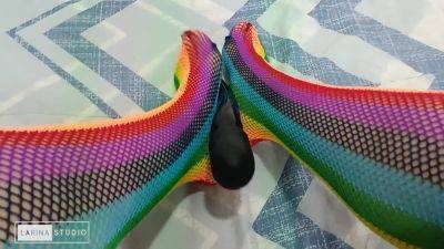 Foot Fetish With Sexy Colored Stockings - Colombia on freefilmz.com