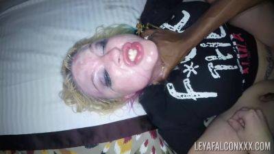 Throated blonde MILF loudly fucked in more extreme interracial scenes and soaked in sperm on freefilmz.com