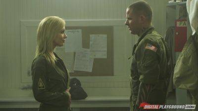 Kayden Kross gets eaten out and screwed by cocky soldier on freefilmz.com