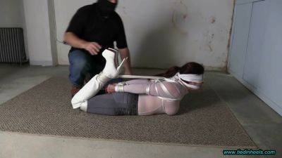 Sarah Roped In White Boots Bondage Porn on freefilmz.com