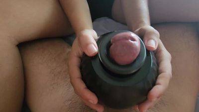 Big cock massaged by sophisticated toy until happy ending on freefilmz.com