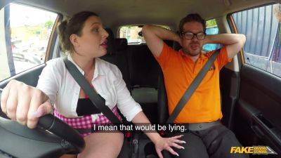 Ryan Ryder pleasures her driving instructor in the car on freefilmz.com