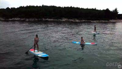 Paddle Boarding And Sunbathing Babes On Vacation Miss Pussycat With Rebeka Ruby Adriana And Sammy on freefilmz.com