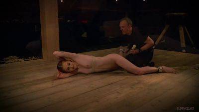 Submissive redhead slave tied up and fucked hard on freefilmz.com