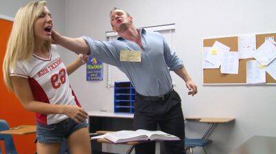 Naughty blonde student Kiara Knight punished by big cock in classroom - reality hardcore on freefilmz.com