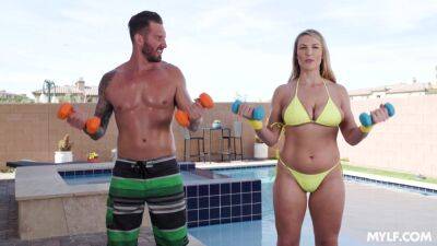 Busty wife gets to fuck with her personal trainer in spectacular cheating scenes on freefilmz.com