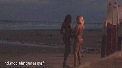 My wife's first time with another woman on the beach - Brazil on freefilmz.com