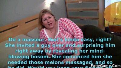 Fatty Game - Having a masseur massage it all (Angellyn - Big tits on freefilmz.com