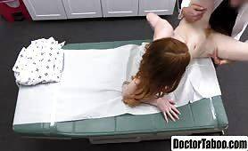 Teen redhead gets her fat pussy licked and banged by doctor on freefilmz.com