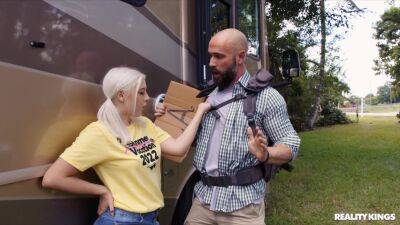 Cute blonde lets random man follow her into her bus home to fuck her brains out on freefilmz.com
