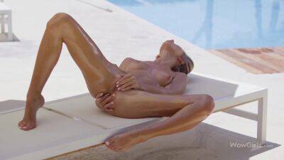 One Of The Top Models In The World Anjelica Oiling And Fingering Herself By The Pool - Russia on freefilmz.com