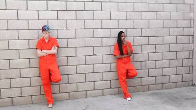 Prison girls in fight conflict get arresting for sex by lesbian guards on freefilmz.com