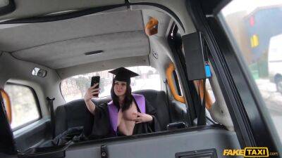 Freshly graduate and she wants to fuck with the cab driver because she has no money on her on freefilmz.com