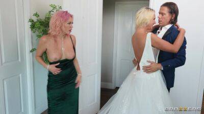 Spicy females swap the dick on the wedding day for ruthless FFM kinks on freefilmz.com