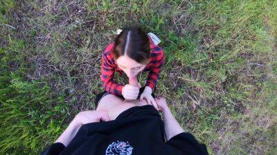 Perverted Teen Makes Me Cum On Her Titties In A Forest Pov Public Outdoor on freefilmz.com