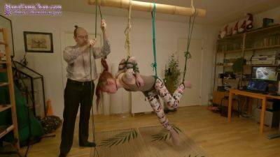 Girl In Chicken Wing (tenshi Harness) Suspension on freefilmz.com