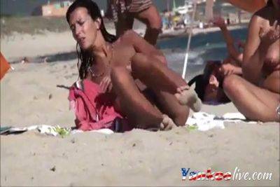 Nude Beach - Hard Nipple Mature on freefilmz.com