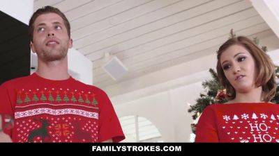 Riley Mae gets a rough Christmas fuck from her stepbro while her family is home! on freefilmz.com