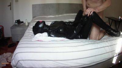 Sexy Milf 2023 Bound On Latex Catsuit And Condom On Her Holes Throated And Fucked on freefilmz.com