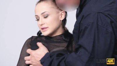Nicole Love gets roughed up by a horny cop for being a filthy whore on freefilmz.com