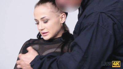 Watch this sexy criminal get her tight pussy drilled hard in jail by a security officer in 4K on freefilmz.com