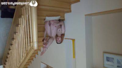 Stripping And Playing With Myself On The Staircase on freefilmz.com