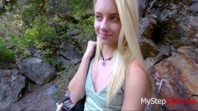Stepdad pounds his young daughter in the woods - POV cumshot! on freefilmz.com