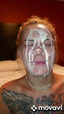 18yo blonde teen slut gets cum on face - facial - Russia on freefilmz.com