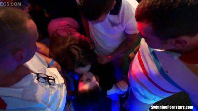 Wild club orgy with sexy babes dancing and fucking hard on freefilmz.com