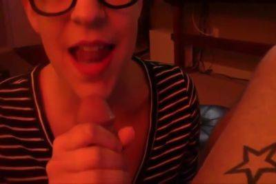 23yr Old Cute Geek Swallowing Cum At Home on freefilmz.com