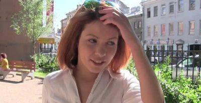 Short haired all natural and super pale redhead gets a chance to ride dick on freefilmz.com