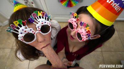 Party girls share cock in the family for rounds of POV threesome on freefilmz.com