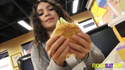 Fit Latina Shows Her In A Restaurant With Sexy Curves on freefilmz.com