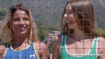 Mary Popiense and Angel Rivas Practice Strip Volleyball - Russia on freefilmz.com