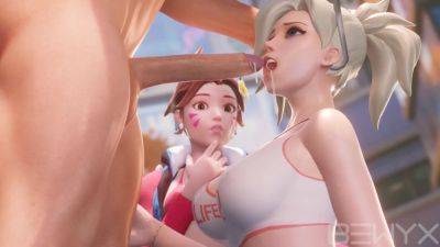 Dva takes over the experience of sucking dick from a skillful Mercy on freefilmz.com
