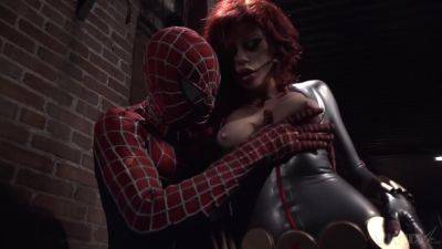 Aroused redhead feels Spiderman's endless dick tearing her pussy apart on freefilmz.com